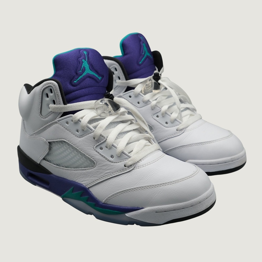 Jordan 5 Retro Men White Grape Fresh Prince HQ7978-100 Basketball Size 10